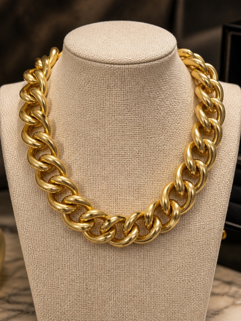 Gold Chunky Link Necklace - Women's Fashion Jewelry